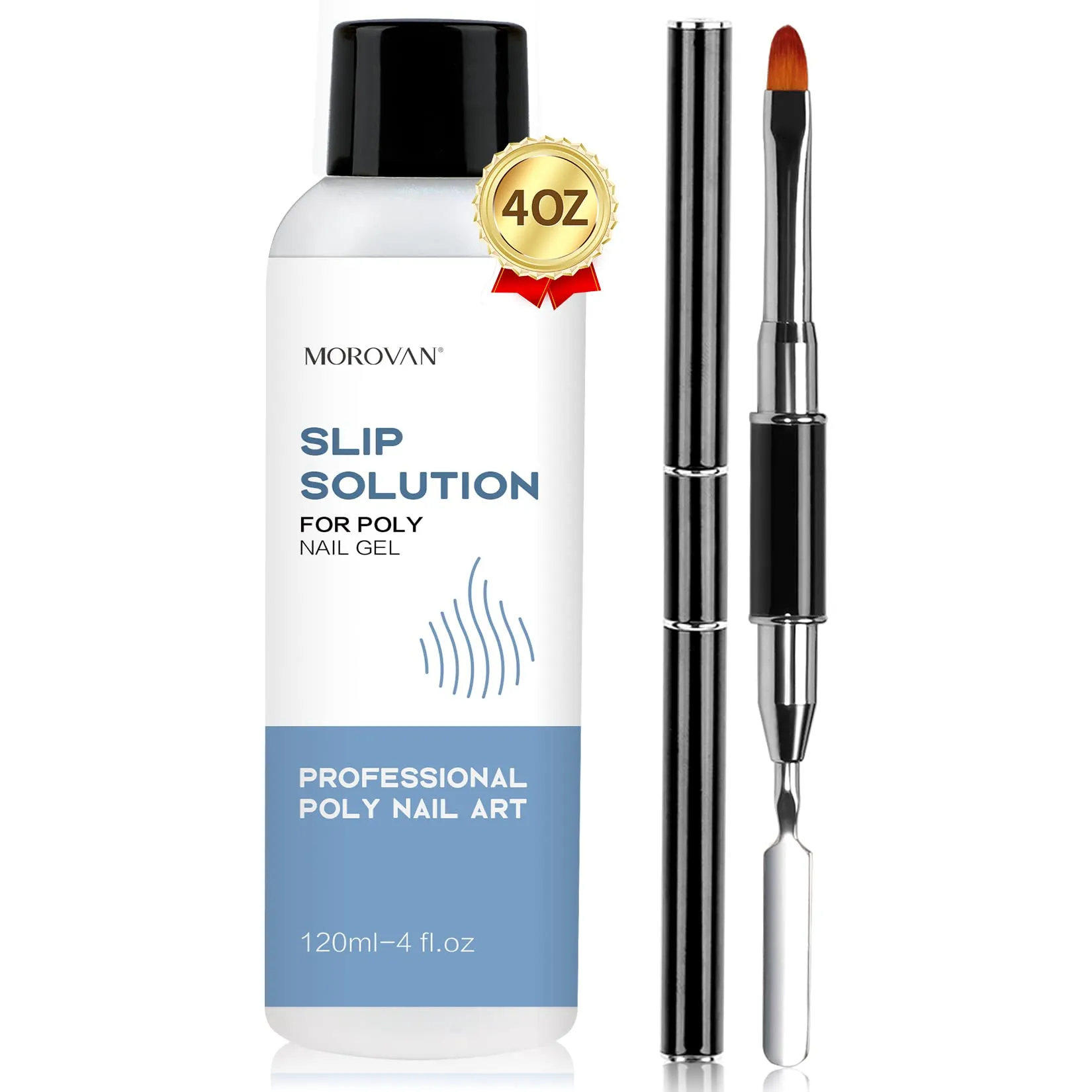 Morovan Poly Gel Slip Solution 120 Nail Extension Gel Liquid Anti-stick poly nail gel slip solution with Dual-Ended Brush Pen Br